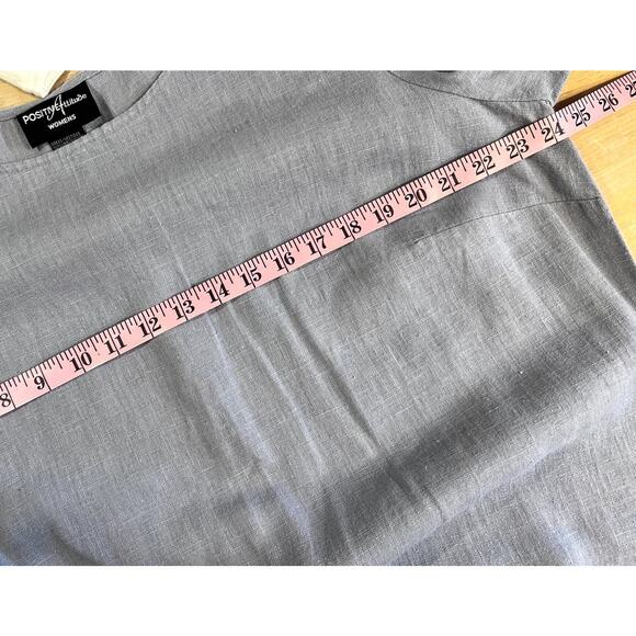 Vtg 90s Positive Attitude Linen Midi Dress Vest Set 1X Floral Embroidered Pearls - Picture 8 of 16